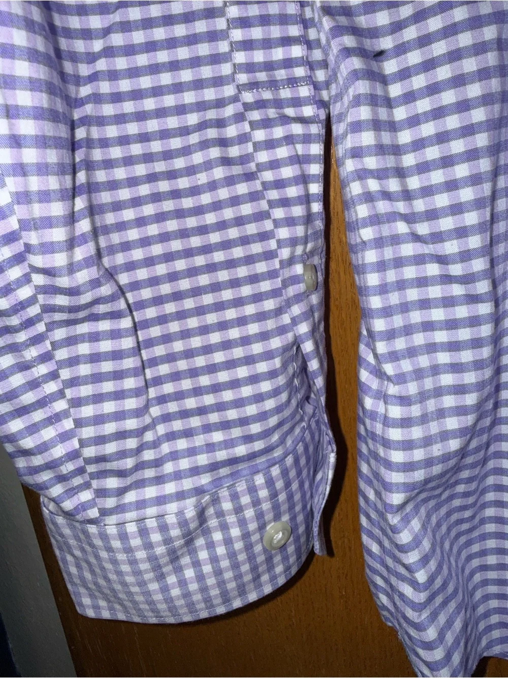 Banana Republic Grant Fit Men's Lilac Gingham Button-Down Shirt Size XL